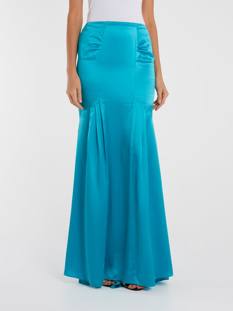 Blue Mermaid Maxi Skirt