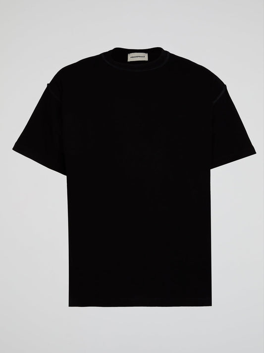 Black Inside-Out Oversized T-Shirt
