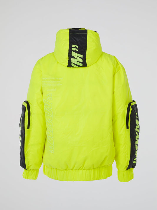 Neon Yellow Reflective Utility Pockets Coat