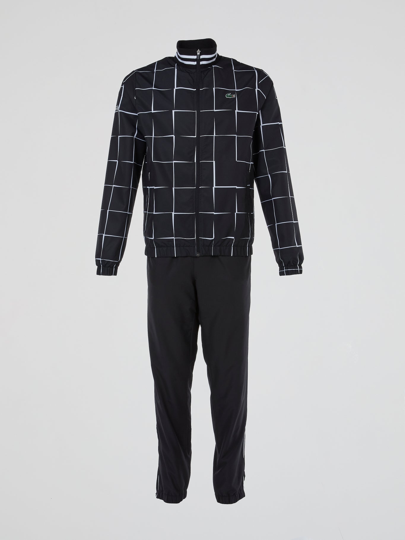 Black Windowpane Plaid Tracksuit