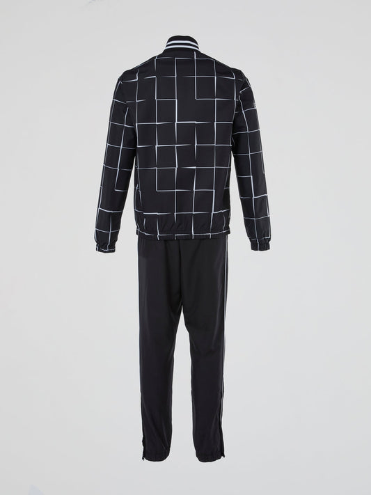 Black Windowpane Plaid Tracksuit