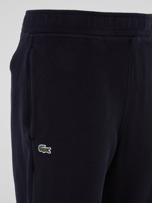 Navy Ribbed Waistband Track Trousers