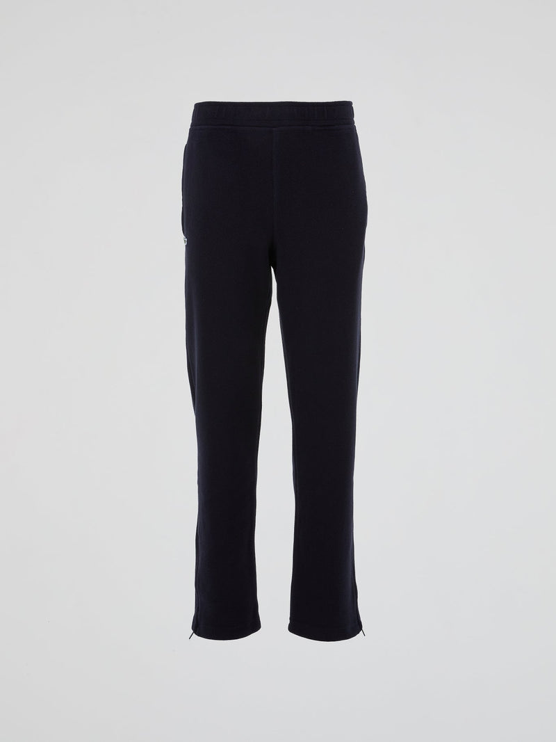 Navy Ribbed Waistband Track Trousers