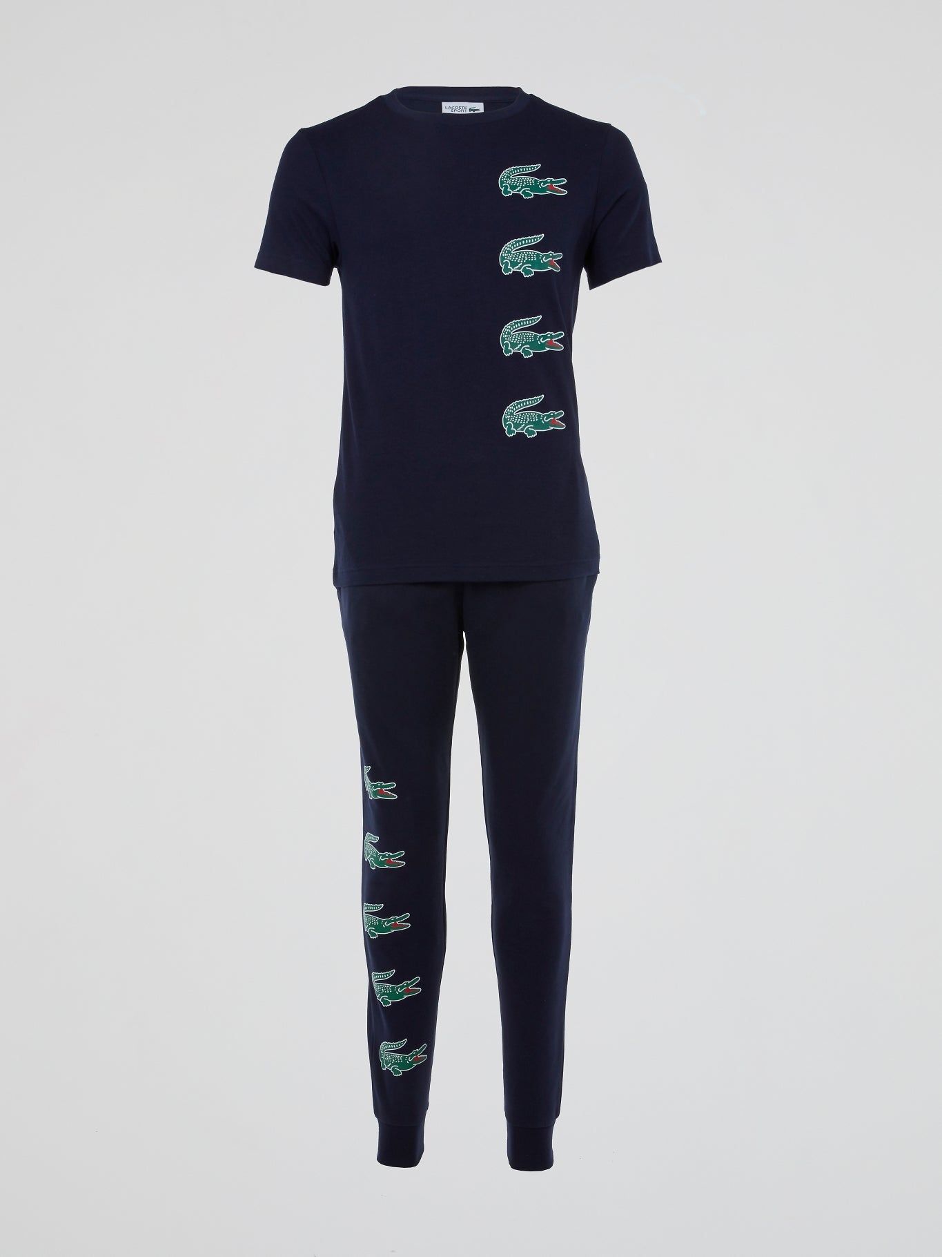 Navy Logo Print Active Pants