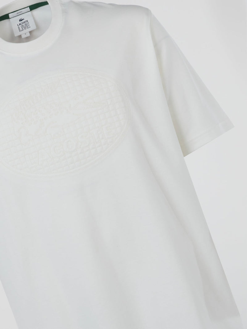 White Logo Cotton T-Shirt