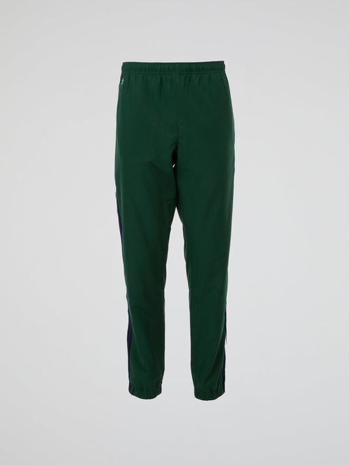 Green Elastic Waist Track Trousers