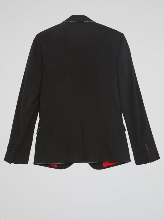 Black Contrast Lining Blazer