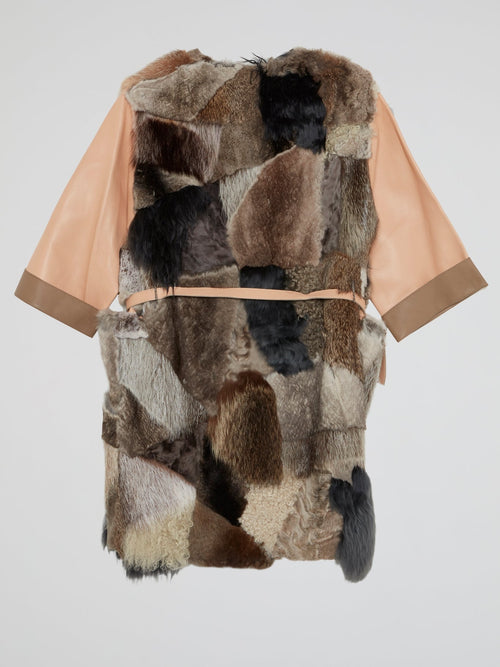 Patchwork Fur Trench Coat