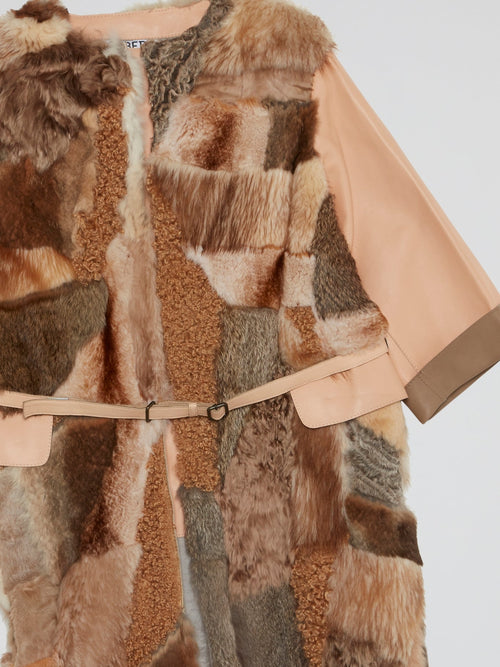 Patchwork Fur Trench Coat