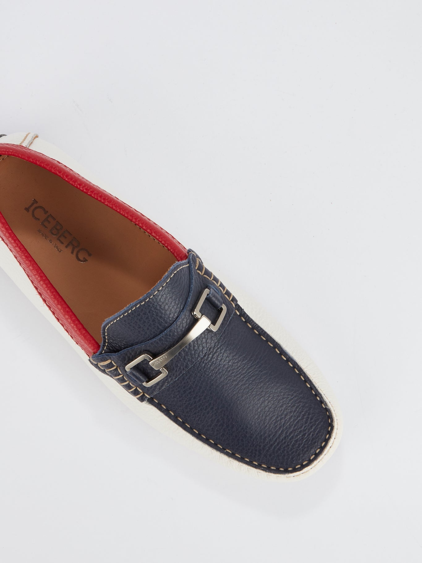 Colour Block Leather Loafers