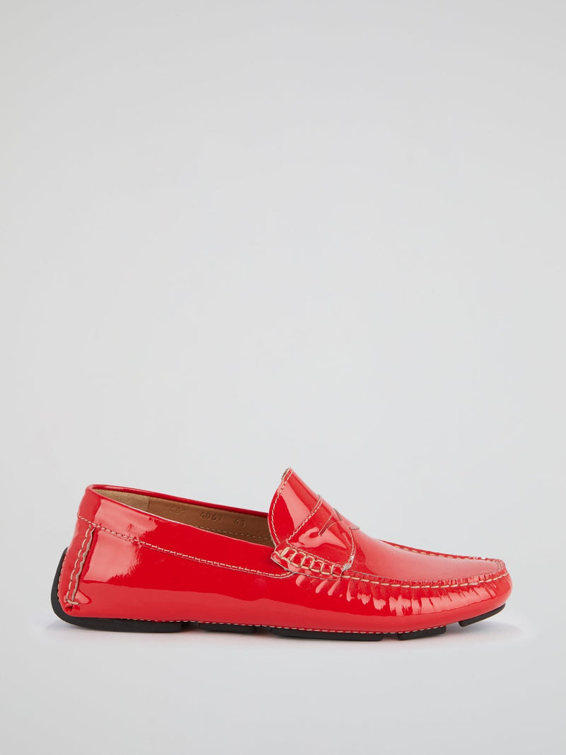 Red Patent Leather Loafers