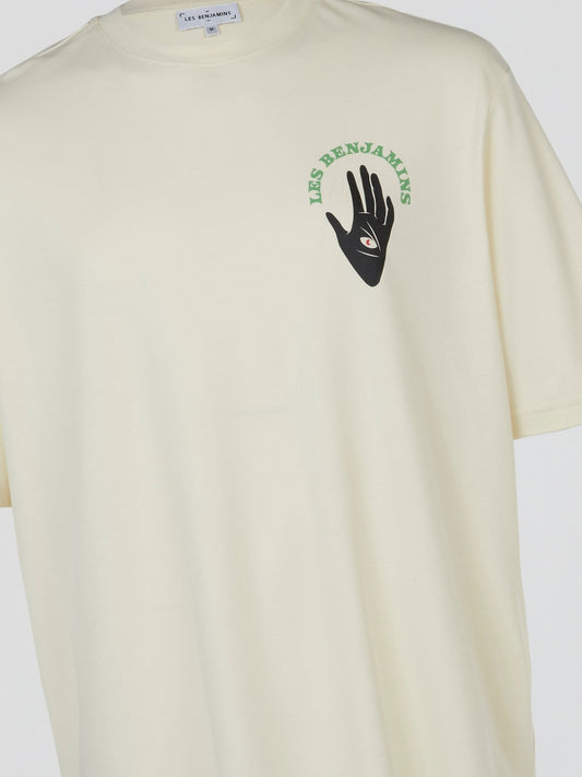 White Rear Print Oversized T-Shirt