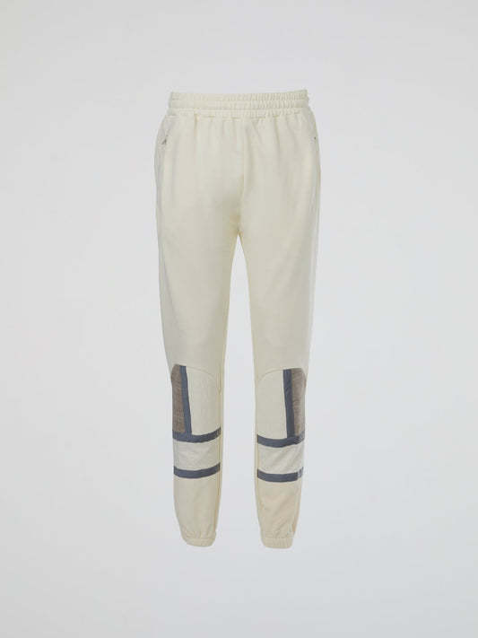 White Elastic Waist Track Pants