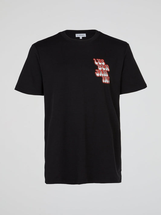 Black Printed Crewneck T-Shirt