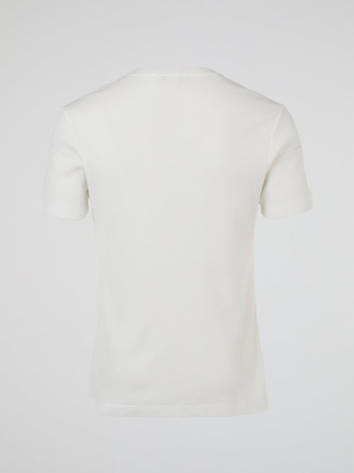 White Pocket Detail Cotton T-Shirt