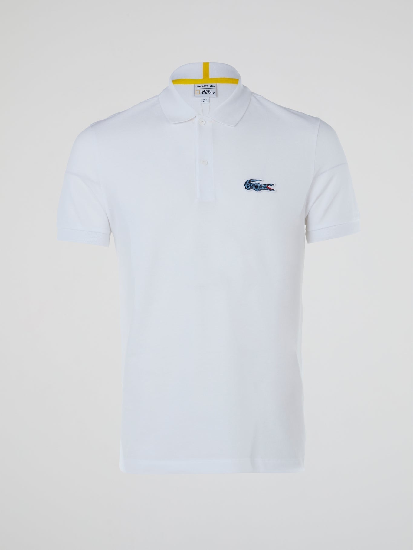 White Ribbed Collar Polo Shirt