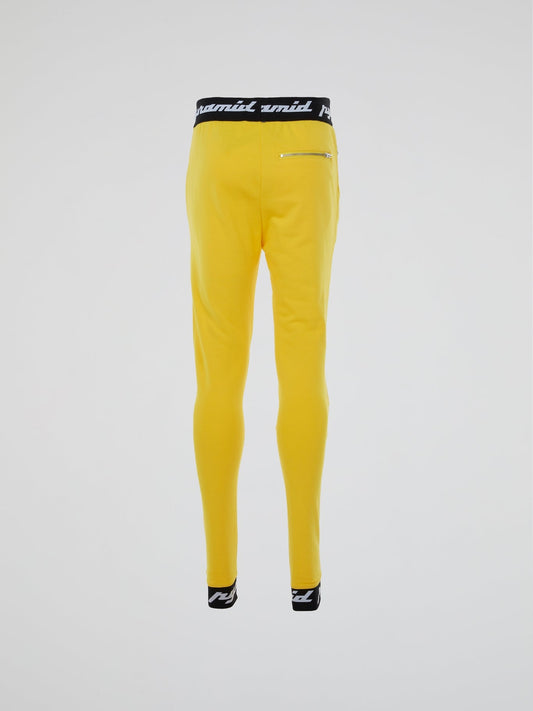 Yellow Rubber Logo Patched Pants