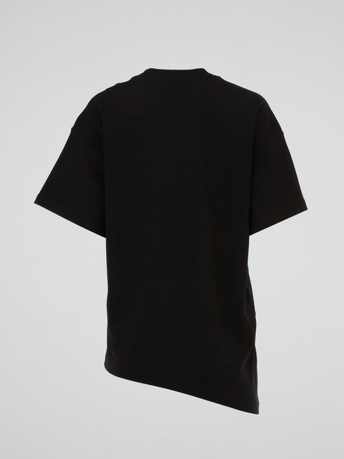 Black Asymmetric Oversized T-Shirt