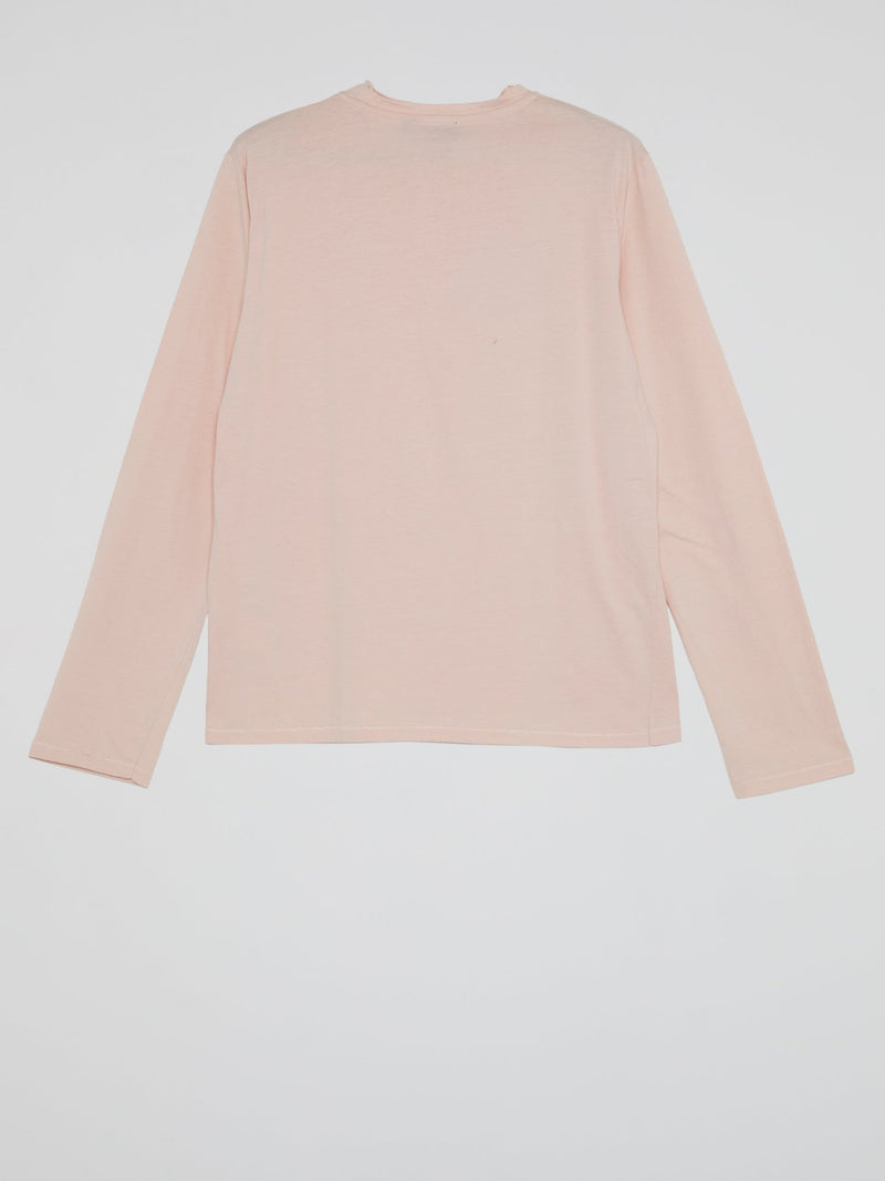 Pink Crewneck Long Sleeve Top