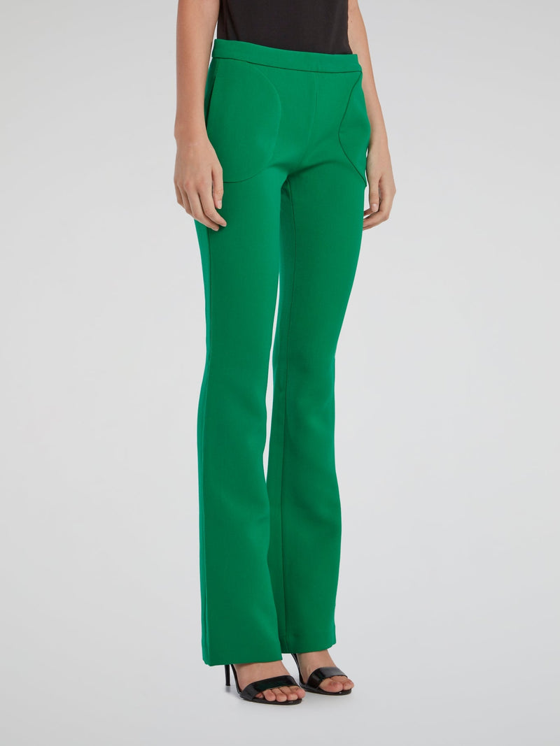 Green Flared Pants