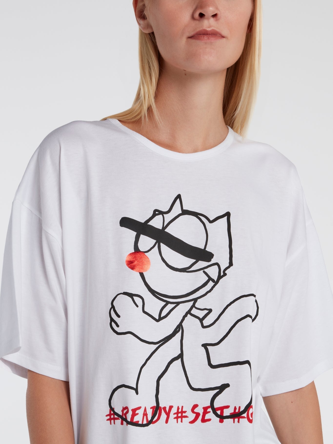 White Felix The Cat Oversized T-Shirt