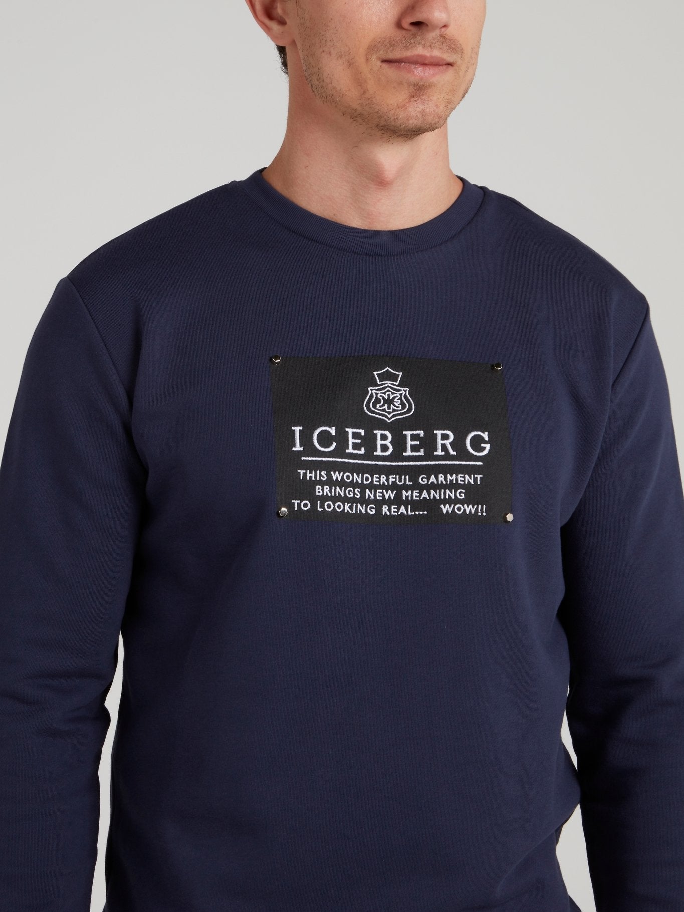 Navy Crewneck Logo Sweatshirt