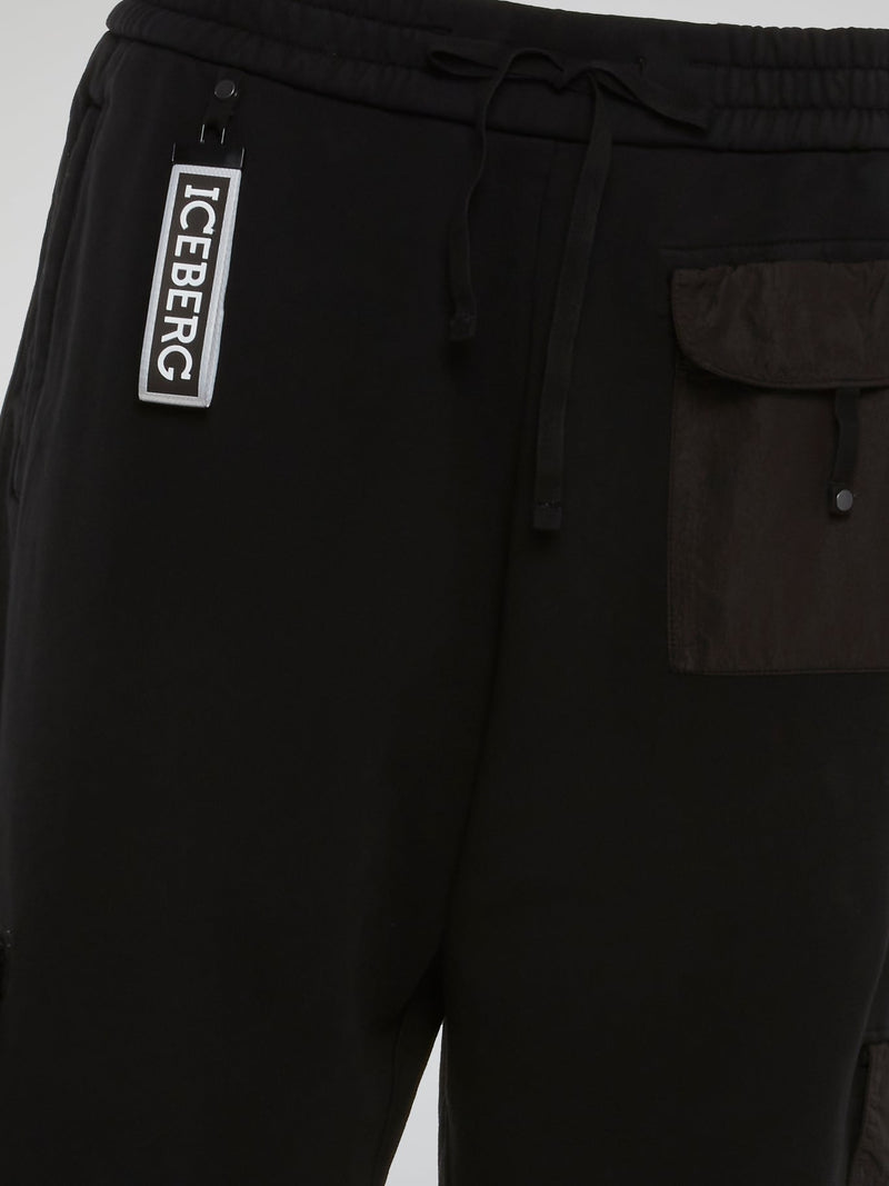 Black Multi-Pocket Detail Trousers