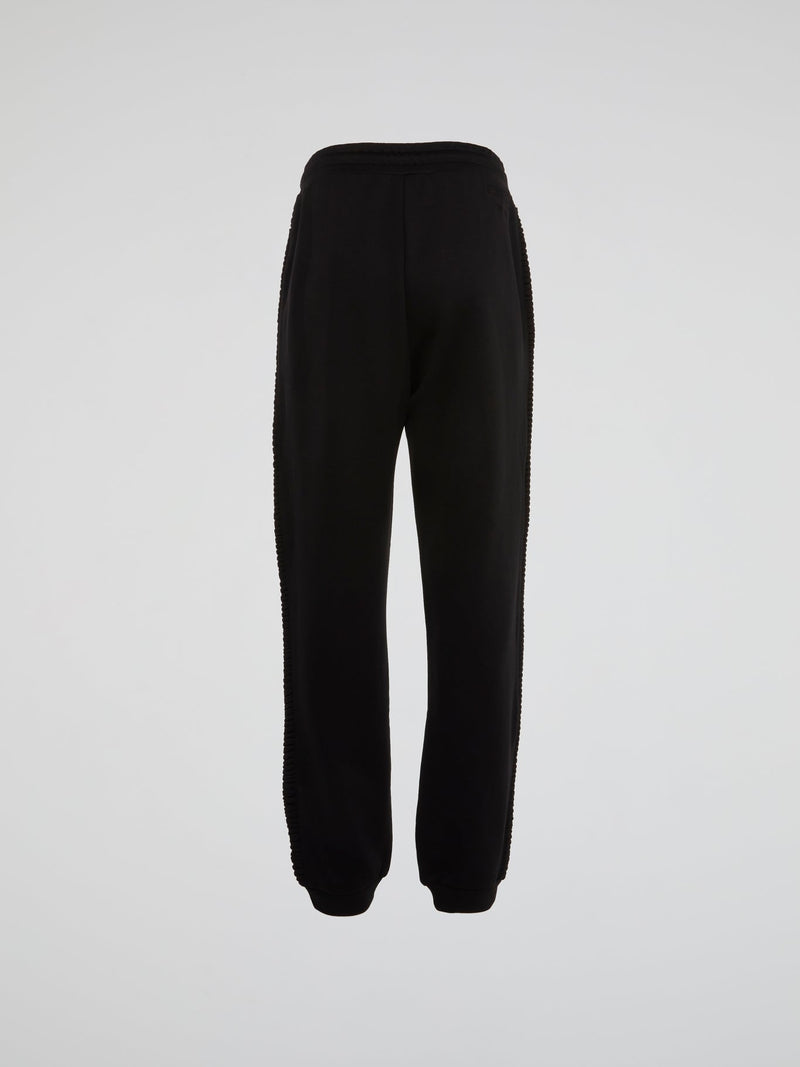 Black Side Detail Drawstring Track Pants