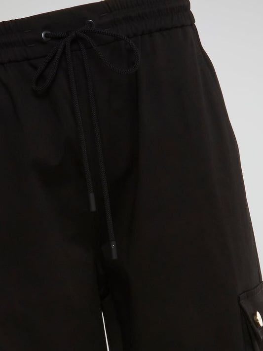 Black Side Pocket Drawstring Trousers