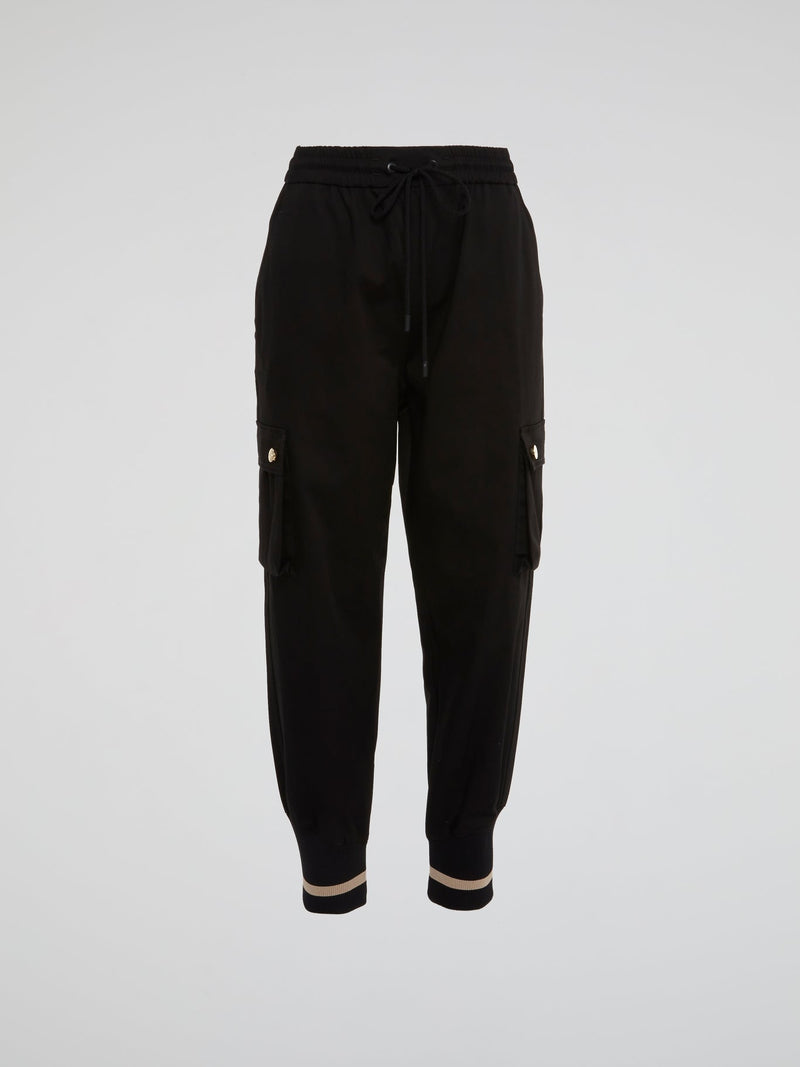 Black Side Pocket Drawstring Trousers