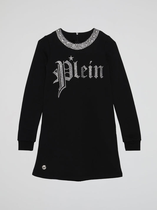 Crystal Plein Black Jogging Day Dress (Kids)