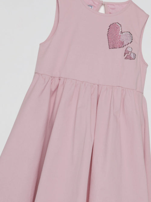 Pink Crystal Heart Dress (Kids)