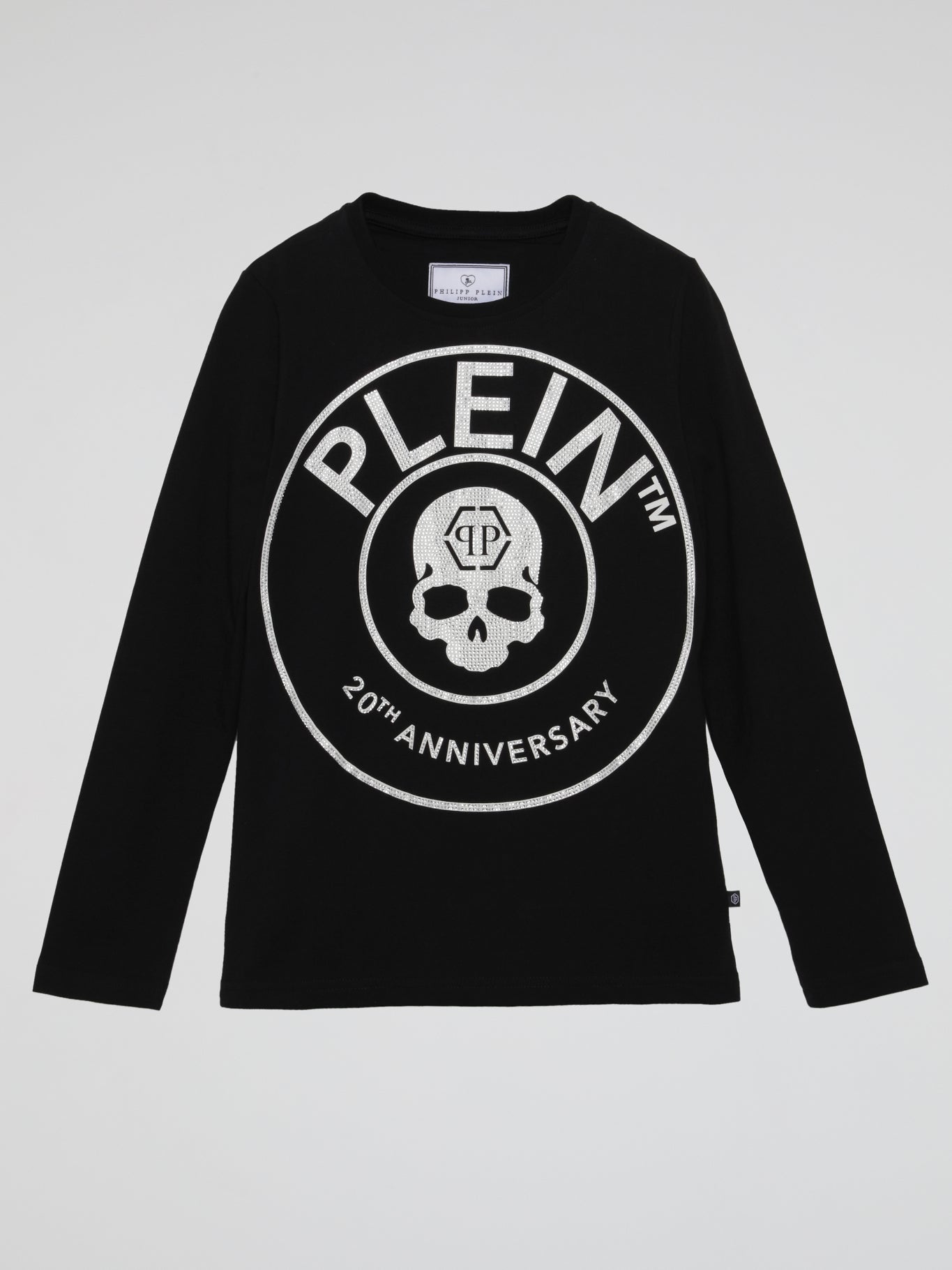 Black Round Studded Logo Long Sleeve Shirt (Kids)