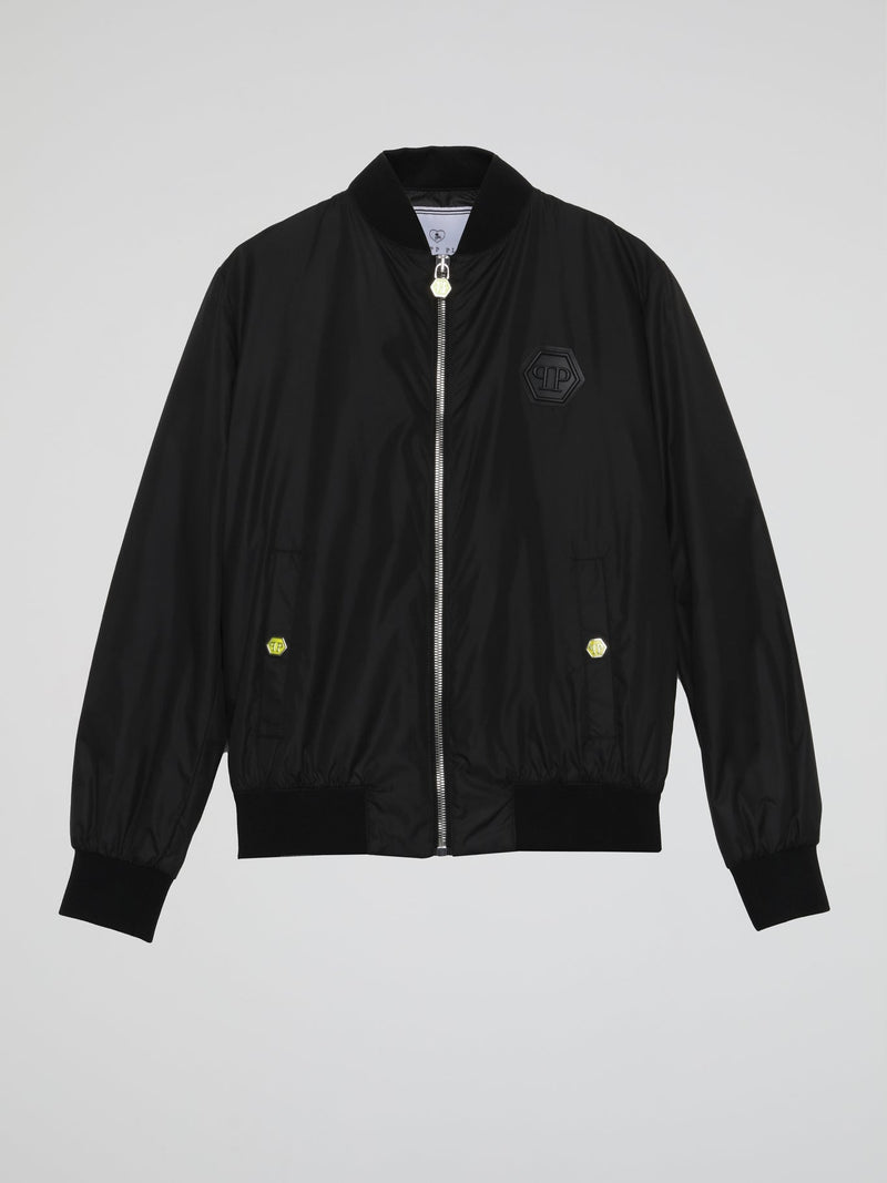 Black Zip Up Blouson (Kids)