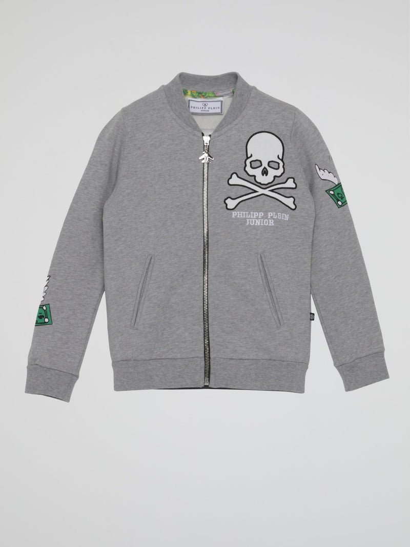 Grey Zip Up Sweatshirt (Kids)