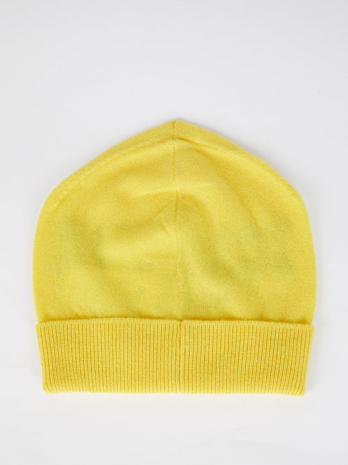 Yellow Logo Cashmere Beanie