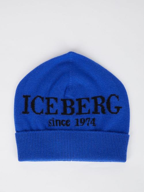 Blue Logo Cashmere Beanie