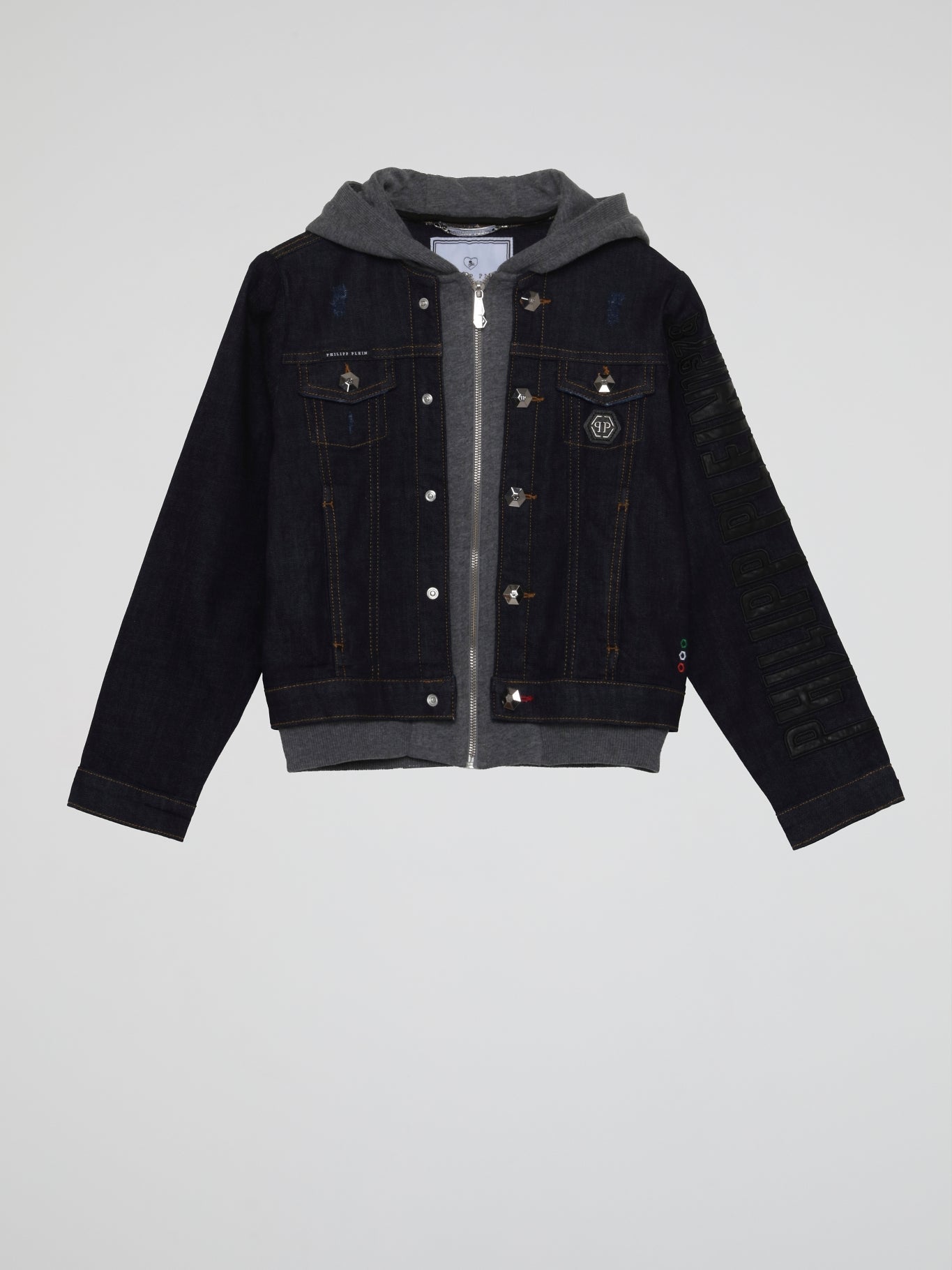 Overlay Hoodie Denim Jacket (Kids)