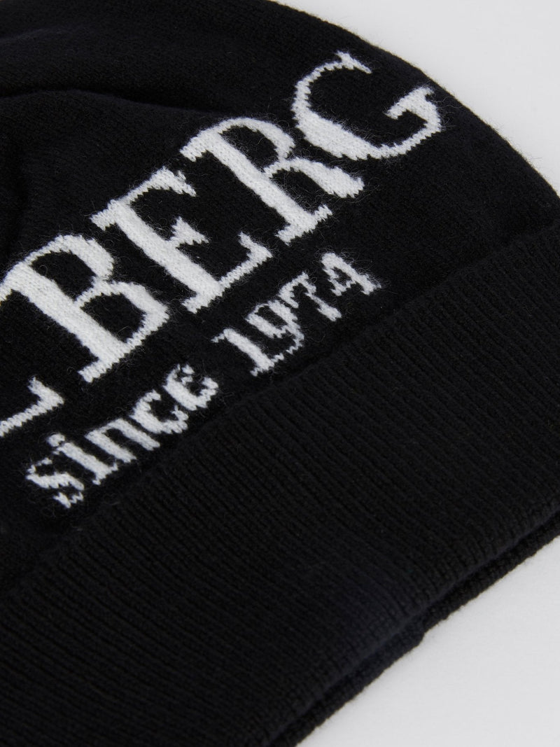 Black Logo Cashmere Beanie