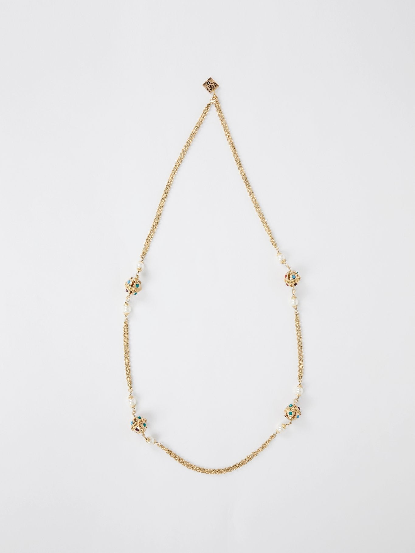 Gold Pearl Chain Necklace