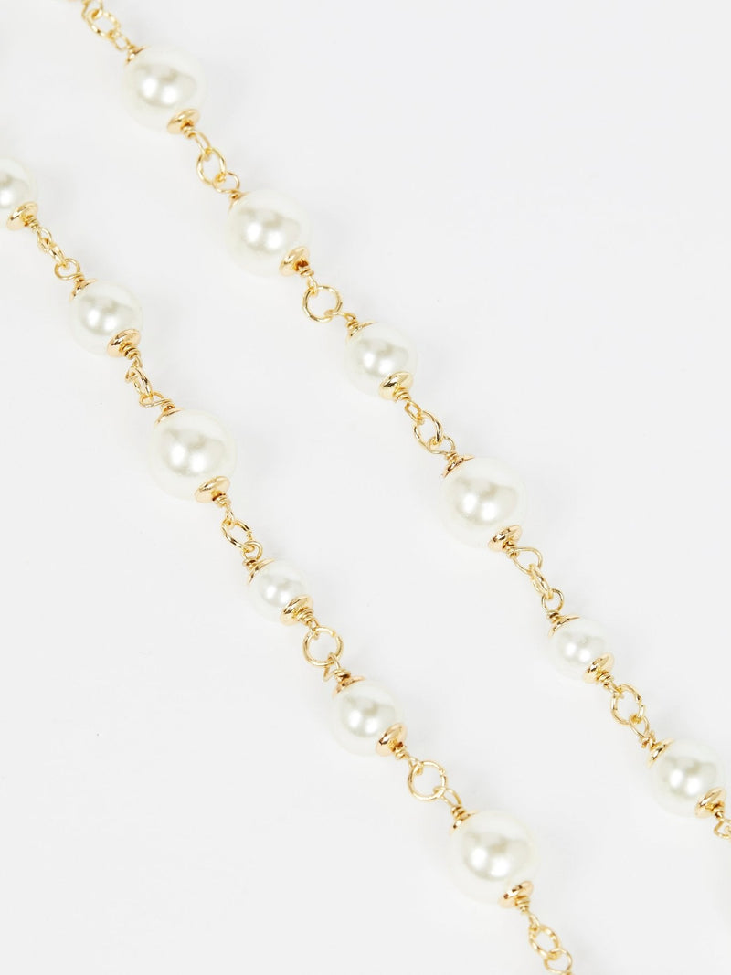 Gold Pearl Link Necklace