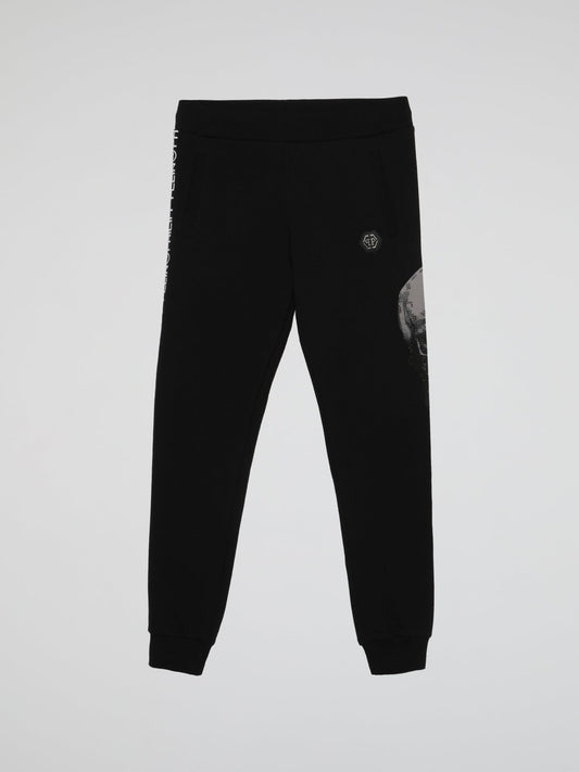 Black Logo Skull Active Trousers (Kids)