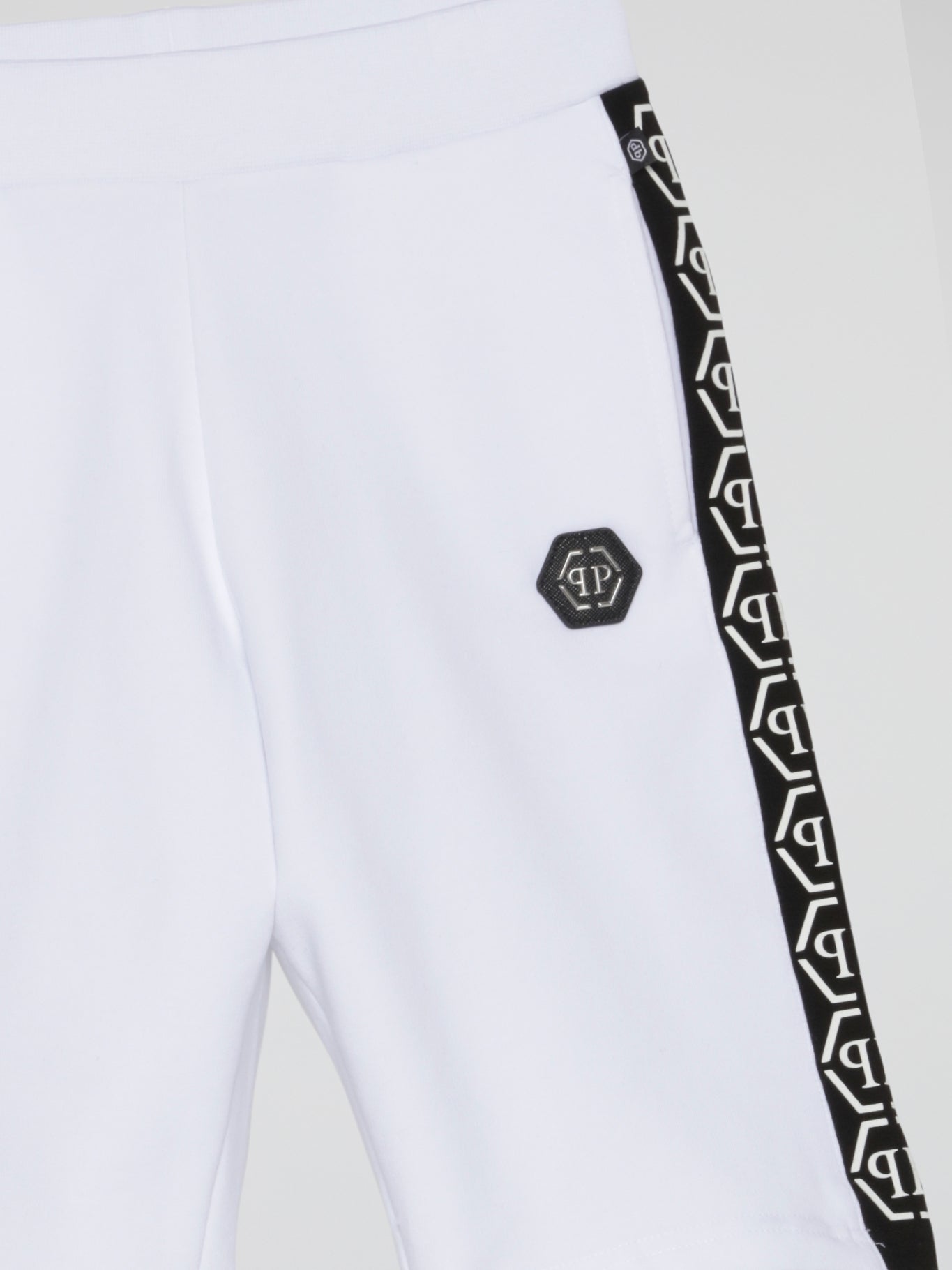 White Logo Tape Jogging Shorts (Kids)