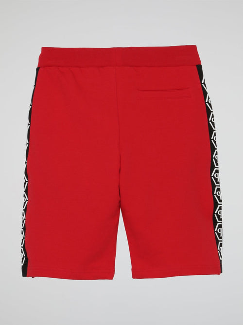 Red Logo Tape Jogging Shorts (Kids)