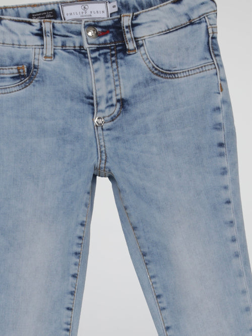 Blue Rear Patched Denim Jeans (Kids)