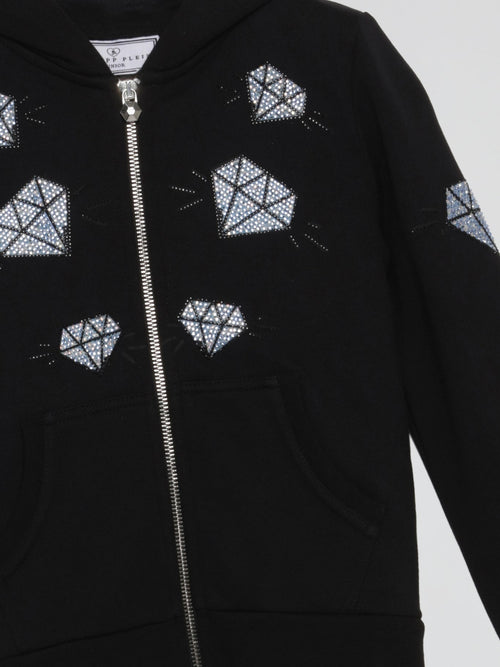 Black Diamond Crystals Sweat Jacket (Kids)