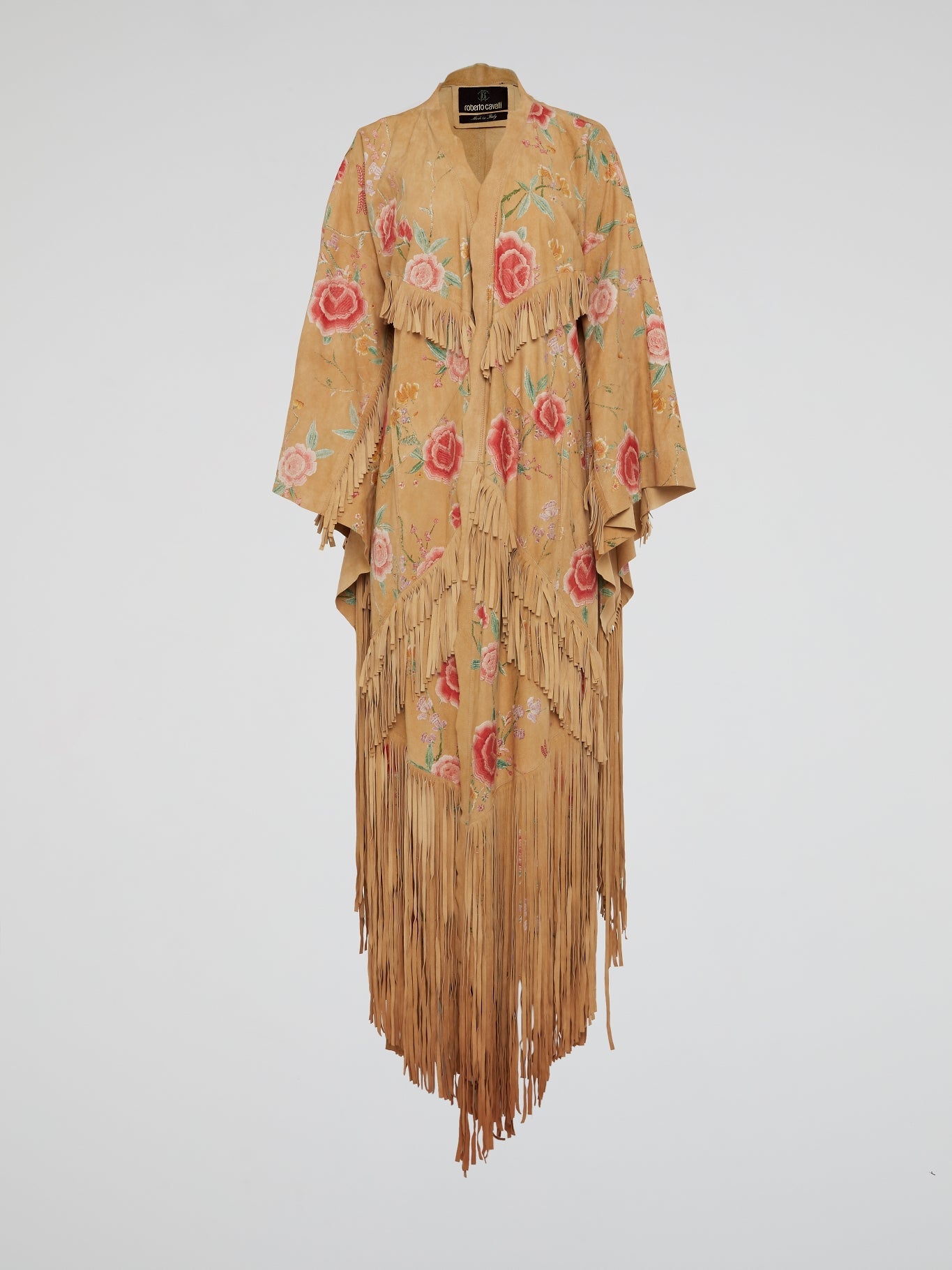 Camel Coat Fringe Maxi Dress