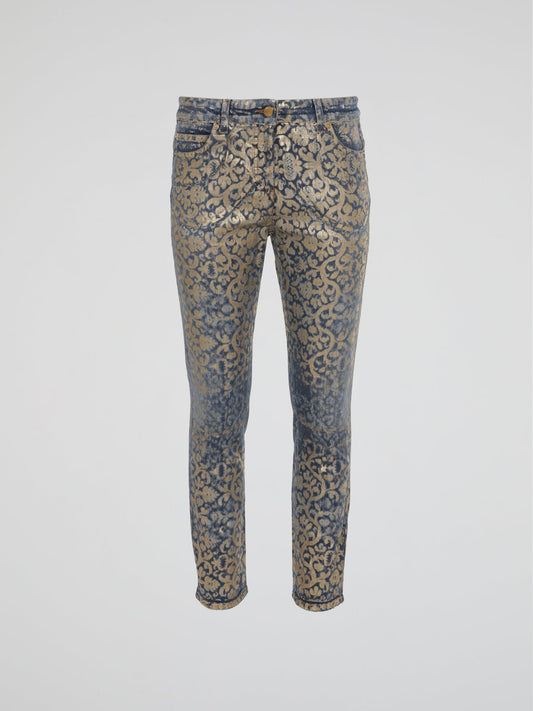 Baroque Print Jeans