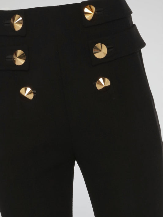 Black Sailor Button Pants