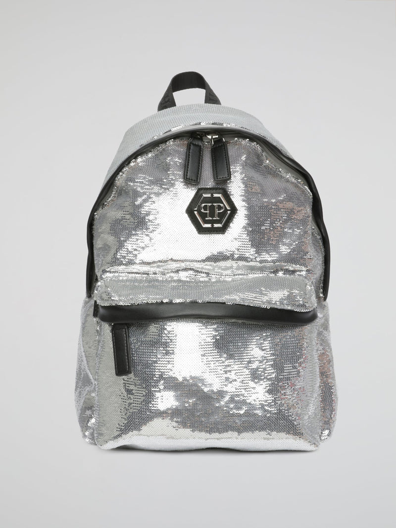 Silver Sequin Luxe Backpack